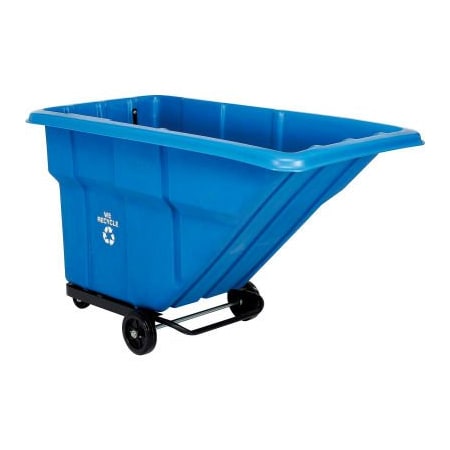 Quality Industries Standard Duty Plastic Recycling Tilt Truck 1 Cu. Yd. Cap 1000 Lbs Cap Blue 241847